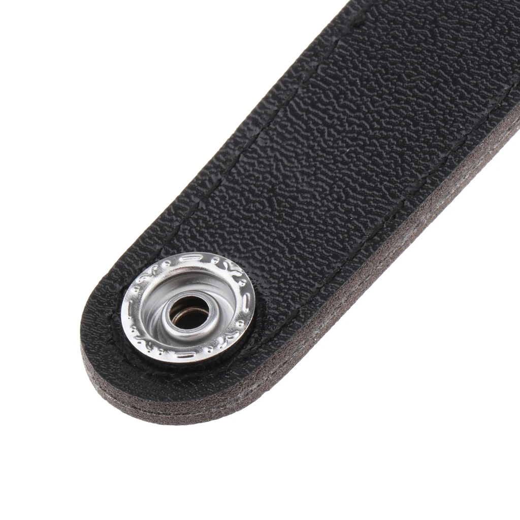 Strap Clasp para acordeão, couro PU, peças de fole preto, suporte, acessórios de hardware