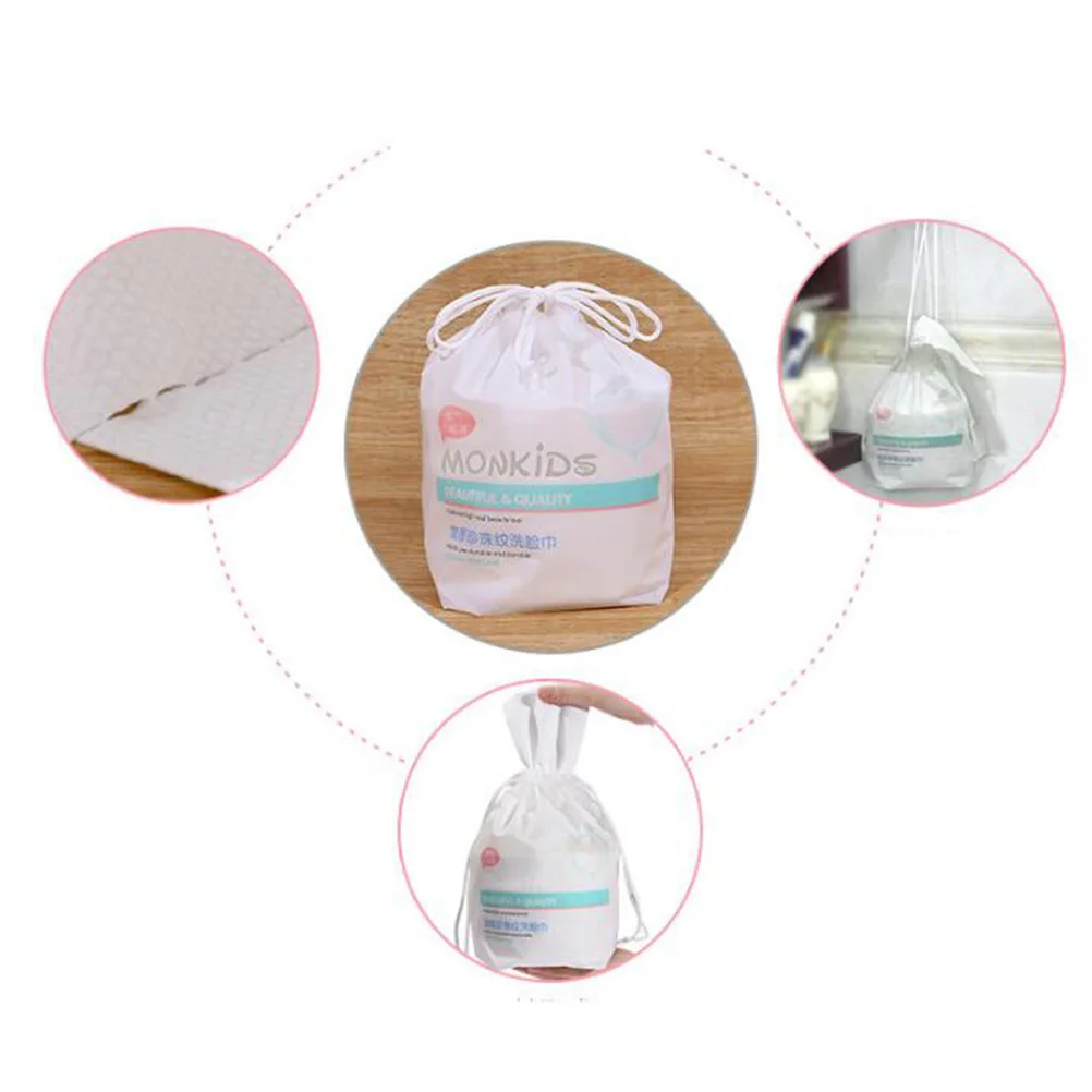 

1 Roll Pure Cotton Disposable Face Towel Thick Pearl Stripe Soft Facial Cleaning Cloth for Travel Makeup Removal Home Office