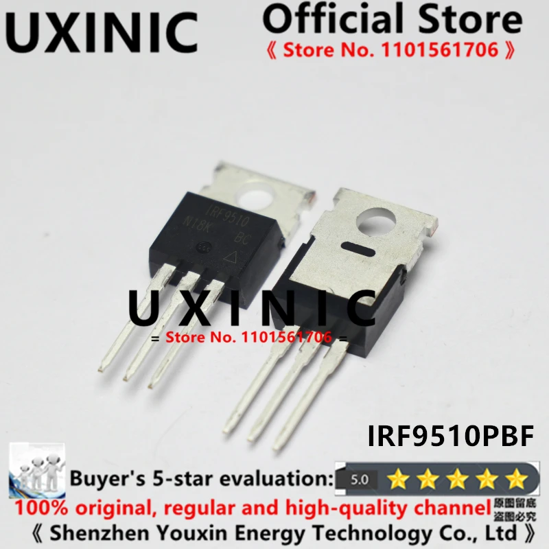 UXINIC  100% New Imported Original   IRF9510PBF IRF9510 TO-220 Field Effect Transistor 4A 100V