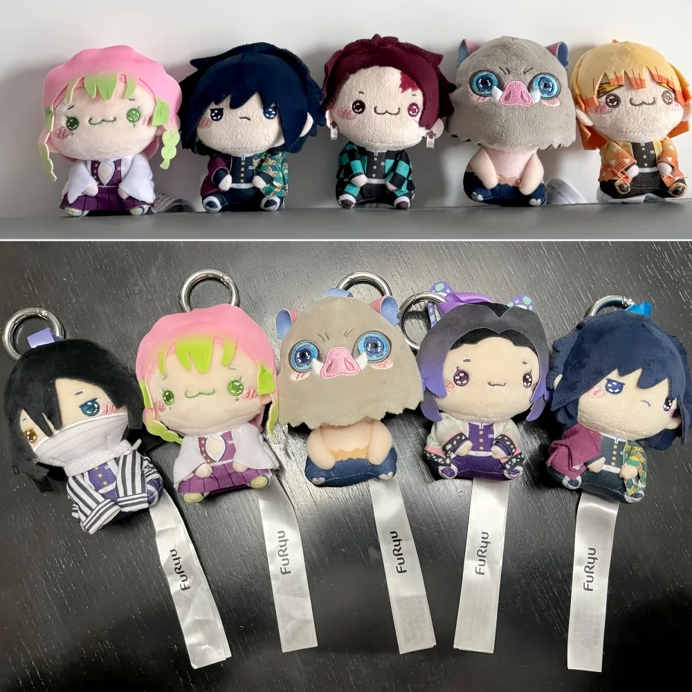 Furyu Anime Demon Slayer Tomioka Giyuu, juguete de peluche de 10cm, llavero coleccionable para fanáticos del Anime, colección, decoración, regalos