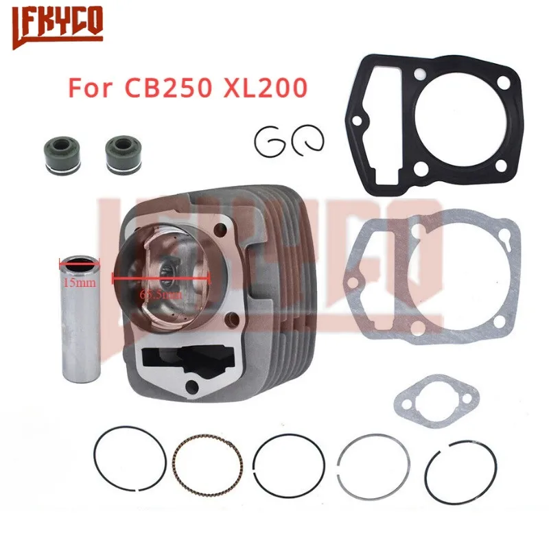 65.5mm Motorcycle Piston Cylinder Kit for Honda ATC 200 XL200 CRF250F 250cc Italika Negra 250Z 250SZ Vortx250 CB250 Engine Parts