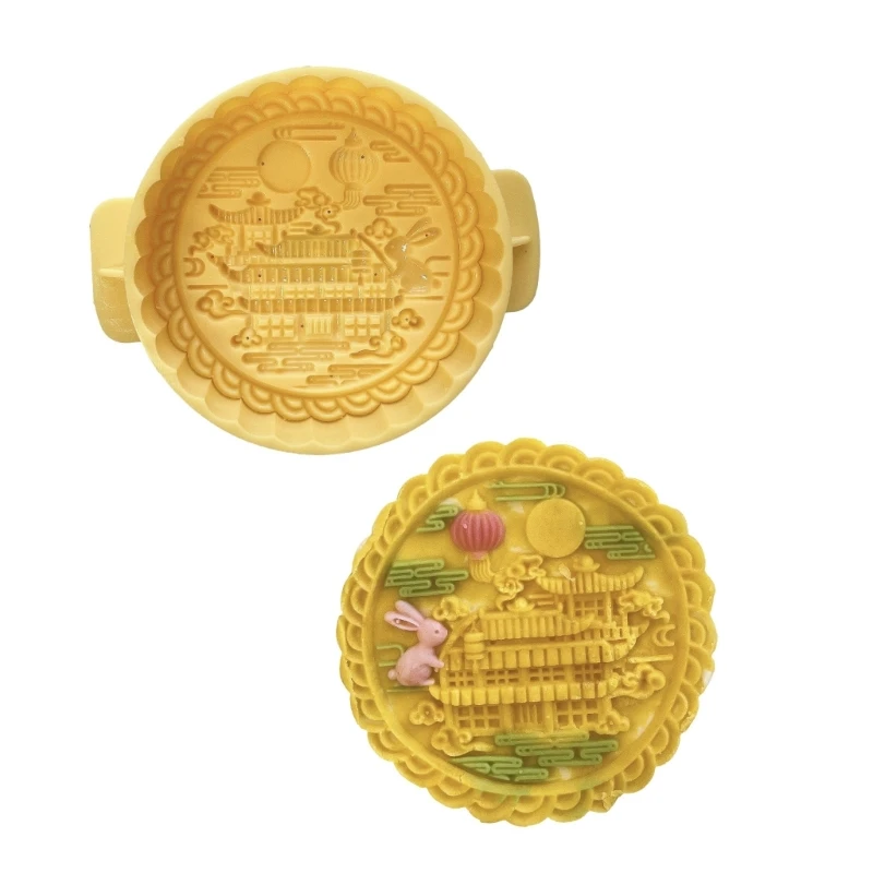 

Rabbits Palaces Pattern Cake Mold Cookie Dessert Cutter Cookie Stamp Hand Press Pastry Mold Cake Decorating Tool
