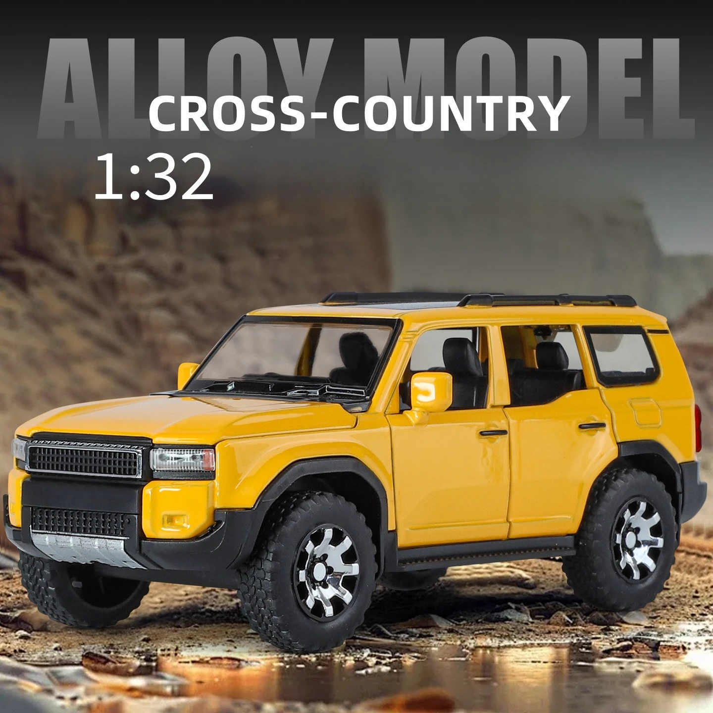 1:32 prado suv modelo de brinquedo em miniatura carros liga diecast veículos off-road som luz portas abertas puxar para trás para crianças presentes