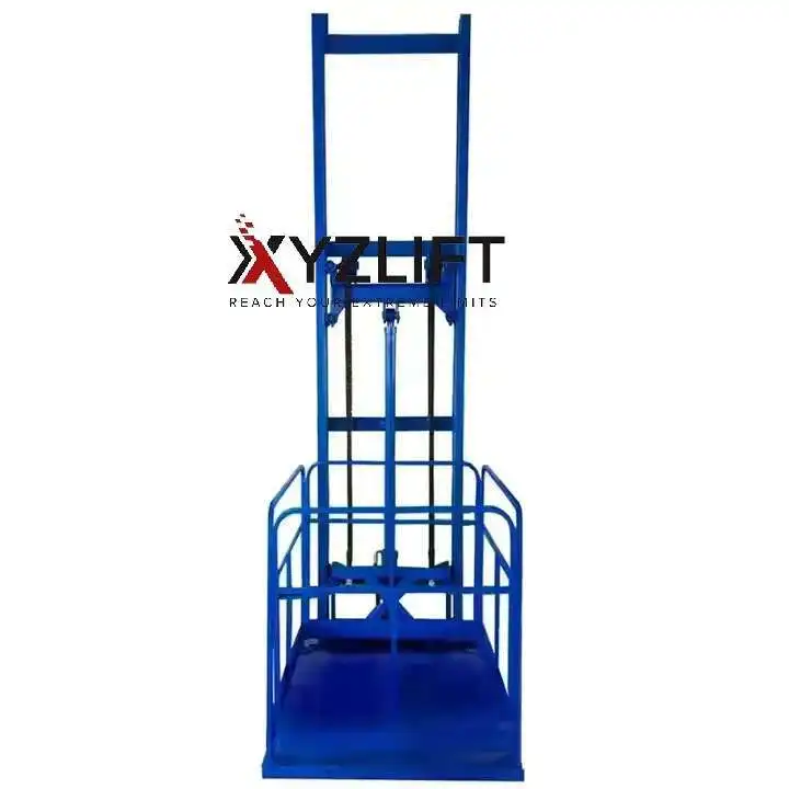 XYZLIFT Small Space Installation Two Post Goods Lifts For Cargo In The Pit Or Ground With Ramp