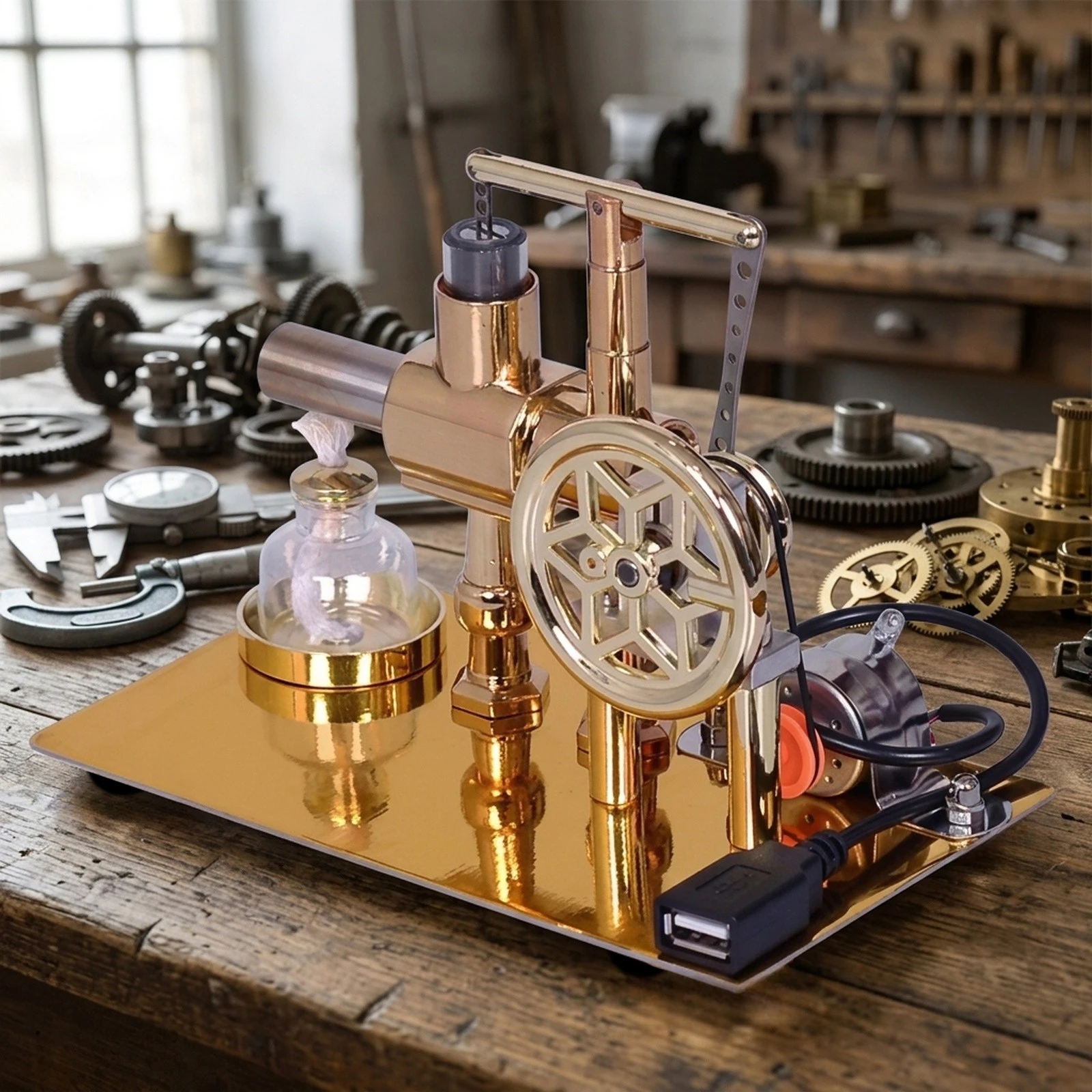 for educational Display As Shown In The Picture Single Cylinder Generator for educational Model Metal Engine Model Visual
