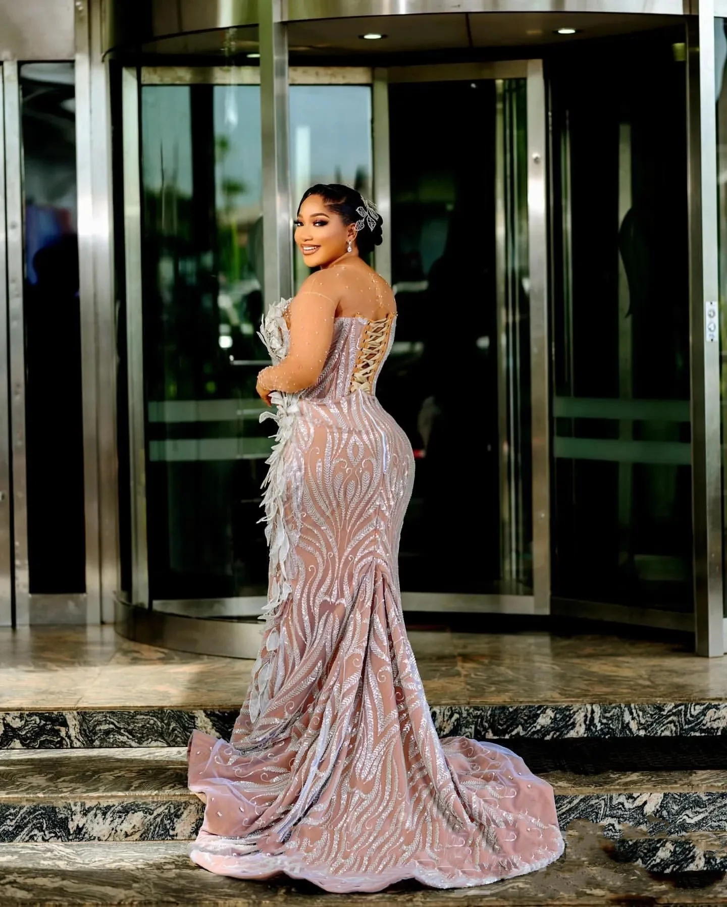 Strass vestidos para ocasiões especiais renda noite formal festa de aniversário segundo noivado vestidos africano marfim ilusão me