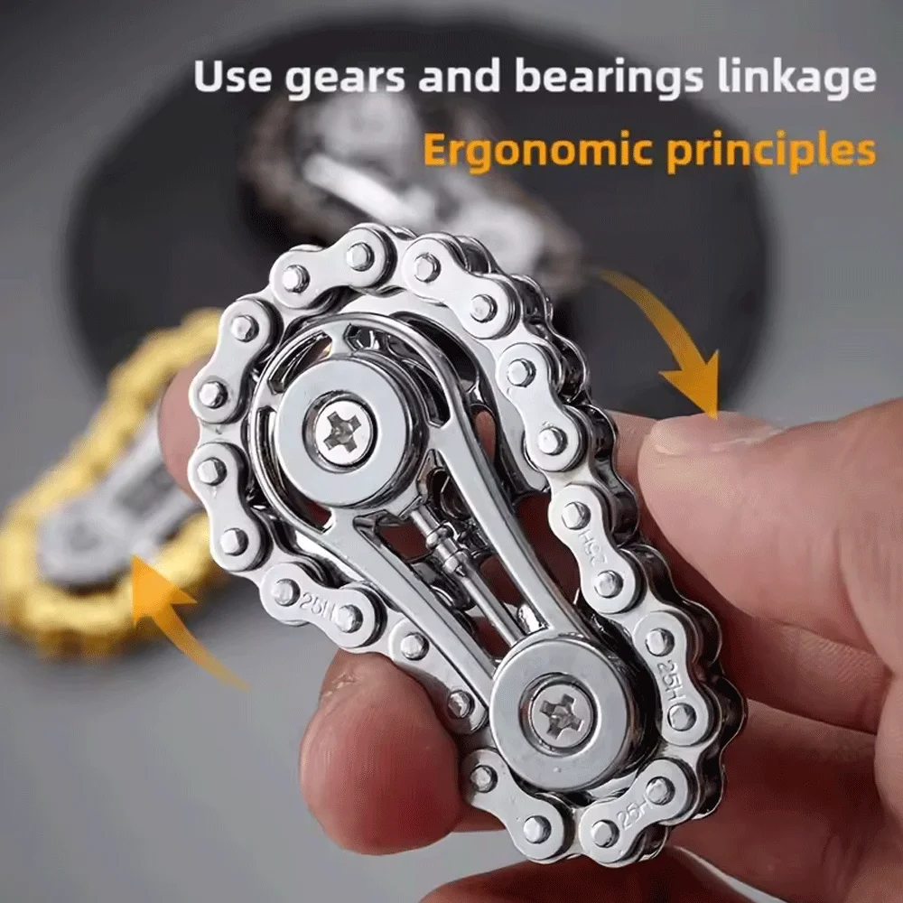 Fidget Spinner in metallo Giocattolo da scrivania per ufficio Ingranaggi antistress Spinner a mano per adulti Decorazione da scrivania Decorazioni per la casa Allevia lo stress rilassarsi