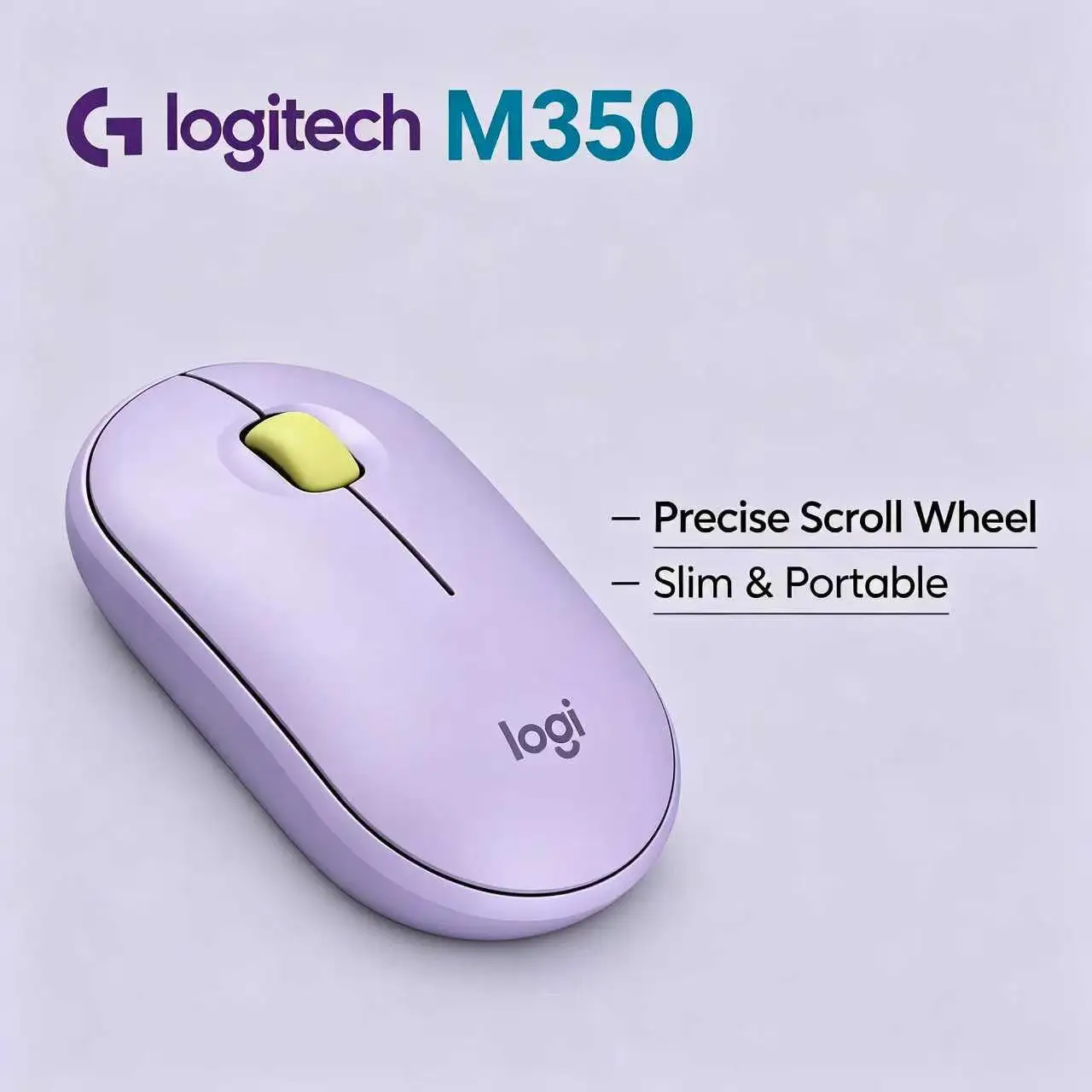 Logitech Pebble M350 Bluetooth Wireless Mouse Lightweight Slim Quiet Scroll For Home Office Notebook
