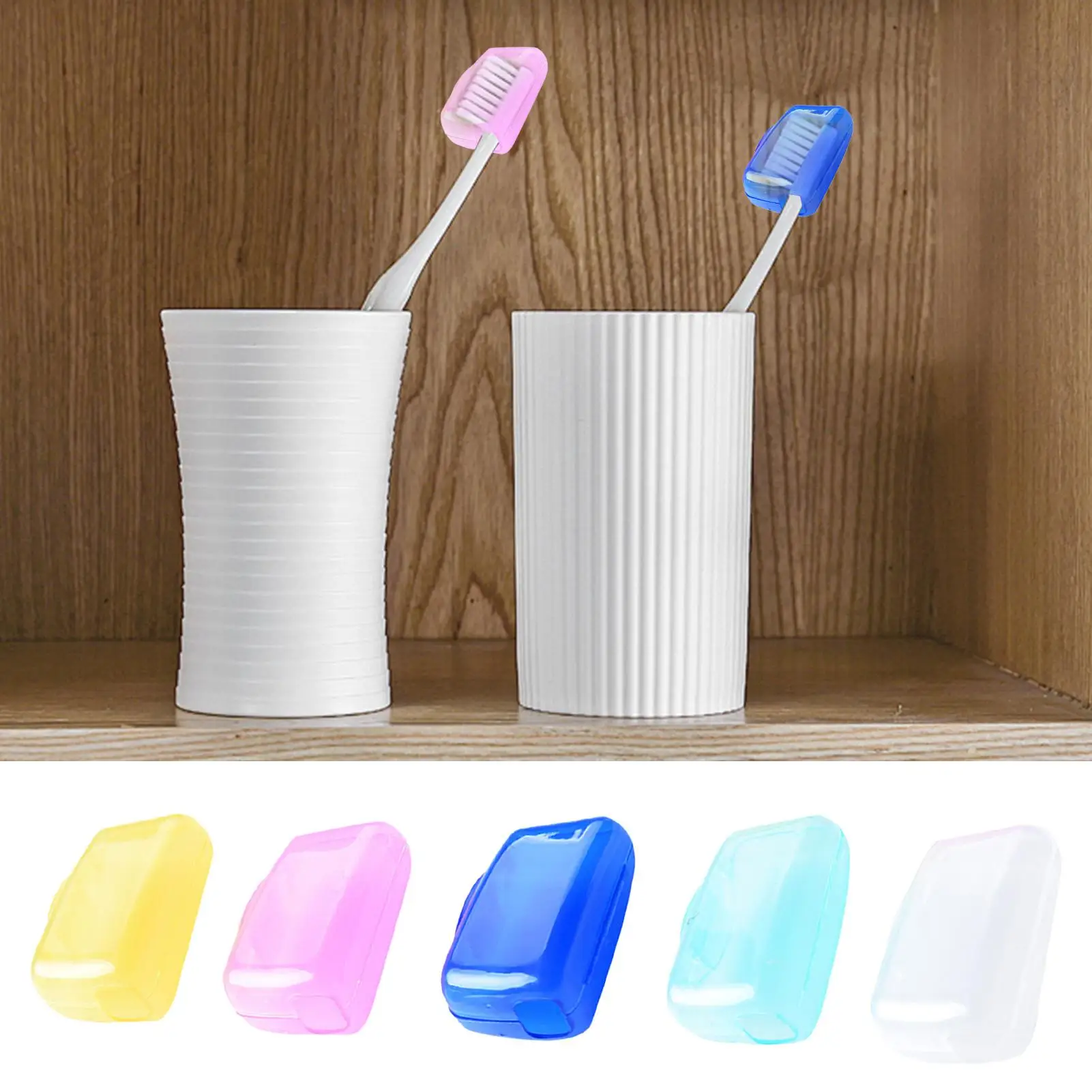 5pcs Dustproof Toothbrush Head Storage Caps, Protective Cover For Travel Camping, Portable Toothbrush Protector For Outdoor Use