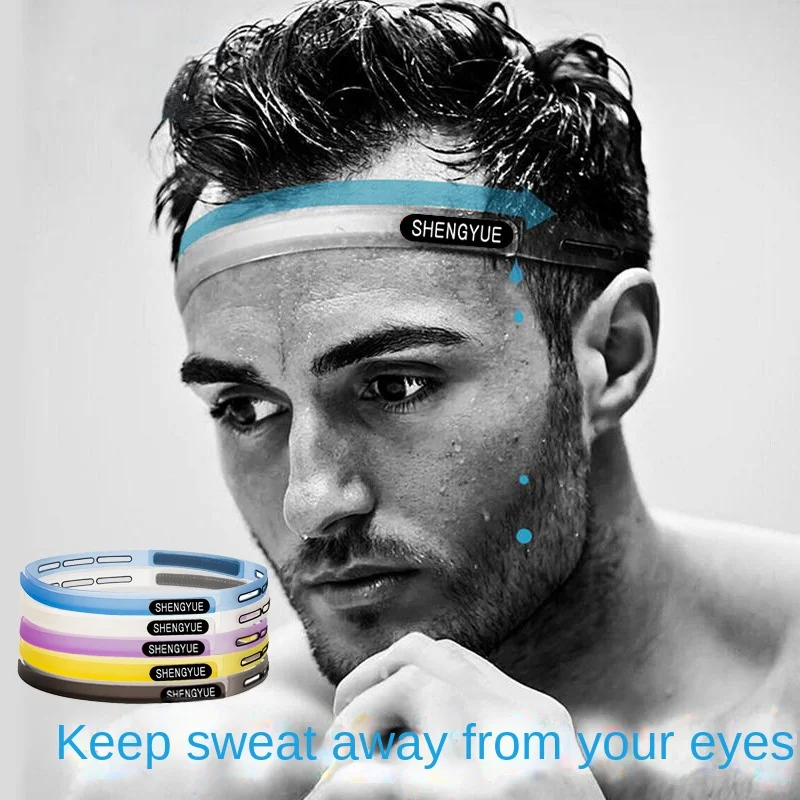 Silicone Sports Headband Sweatband Headband for Marathon Running Cycling Basketball Fitness Yoga Men Women Guiding Sweat Band