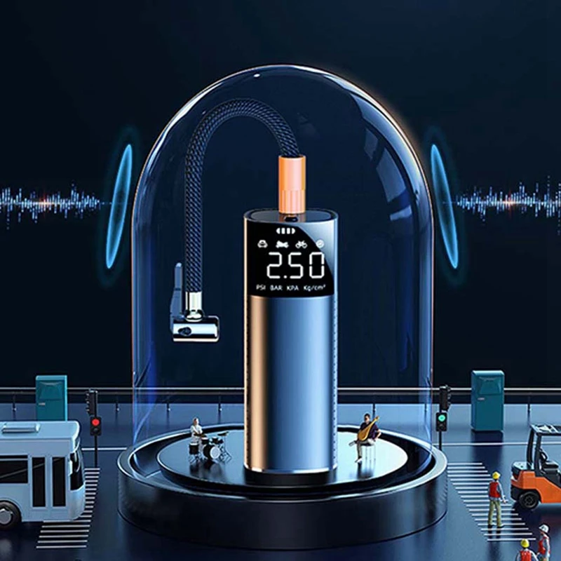 BAAG-1 Juego de bomba de inflado de coche inteligente inalámbrica, iluminación de carga de inflado de neumáticos de coche portátil pequeño