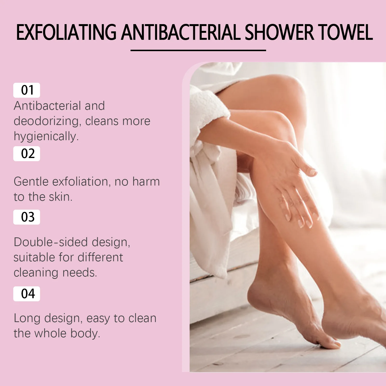 Exfoliating Body Wash Towel Cleaning Dead Skin Removing Polishing Bathing Rubbing Washcloth Body Back Scrubber Beauty Skin Tool