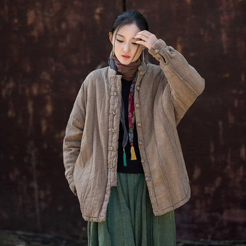 

Women's Winter down Jacket 2025Warm Cotton-Padded Casual Vintage Thick Parka Outerwear Cold-Resistant Female Coat