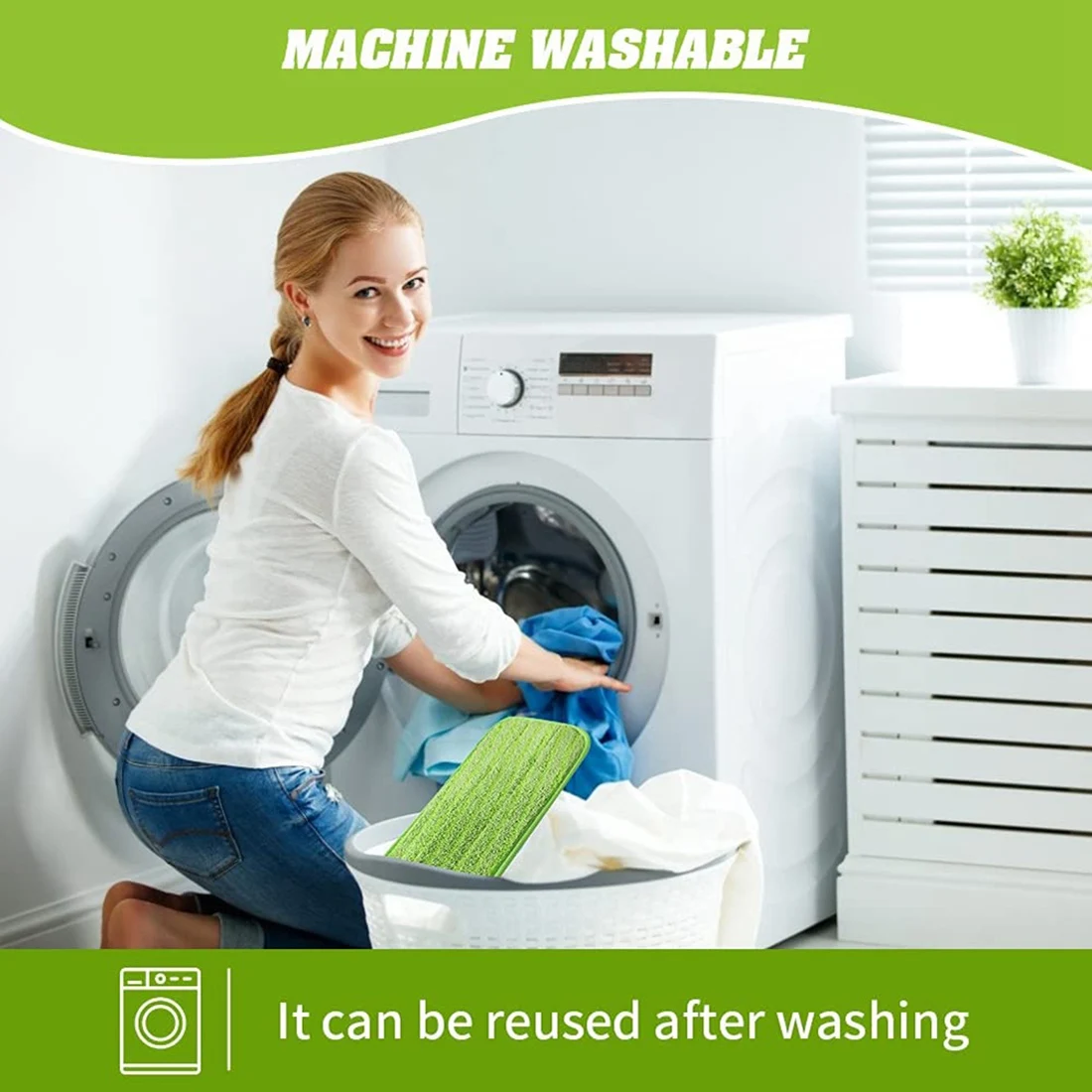 Steam mop accessories 6 Washable/Reusable Microfiber Mop Pads Compatible with Swiffer Wet Jet