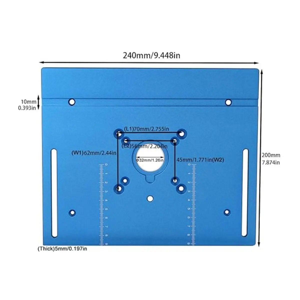 Aluminium Router Table Insert Plate for Woodworking, Flip Router Plate with Miter Gauge Guide Fence and Sliding Brackets
