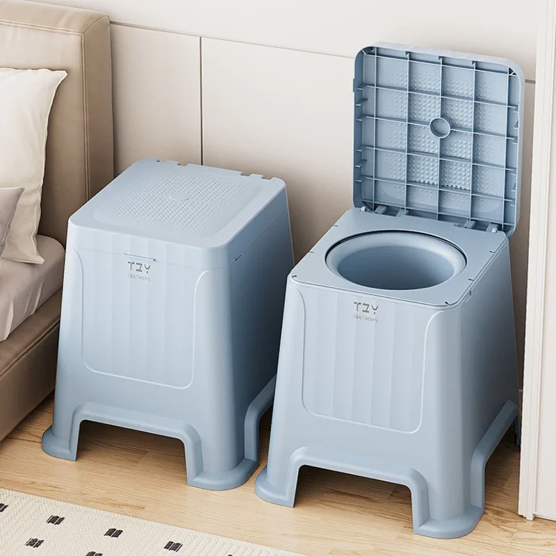 Elderly Mobile Pedestal Pan Indoor Anti Odor Poop Bucket Separate Inner Bucket Toilet Stool Stool Bedside Can Sit Potty Chair