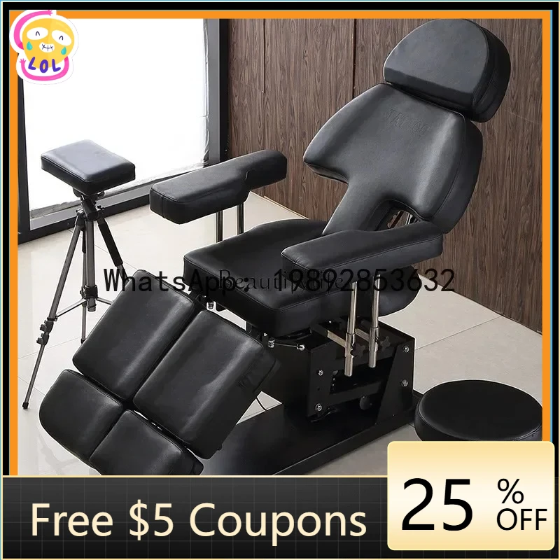 AB  06Electric multi-functional tattoo embroidery beauty bed recliner split leg lift tattoo bed