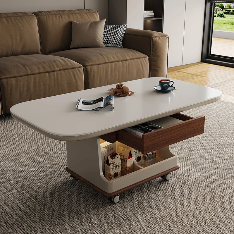 Modern Luxury Coffee Table Wheels Mobile Living Hallway Room Coffee Table Bedroom Room Tavolino Da Salotto Home Furniture