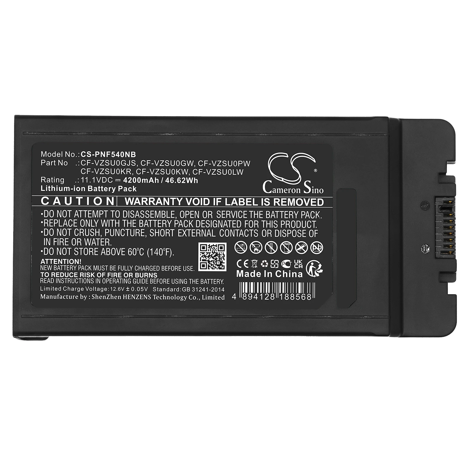 

Li-ion Notebook, Laptop Battery for Panasonic,11.1v,4200mAh,CF-54,CF-VZSU0GJS CF-VZSU0GW