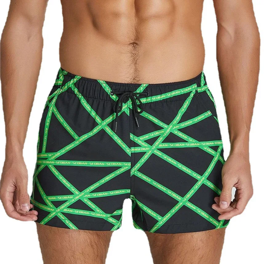Printed Swimming Trunks for Men Beach Board Shorts Gym Running Fitness Tennis Exercise Yoga Workout Quick Dry Basketball Pants