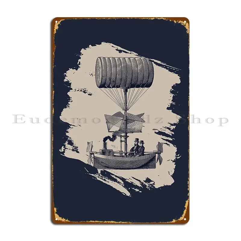 Steampunk Airship Metal Sign Wall Decor Printing Plaques Designs Home Tin Sign Poster