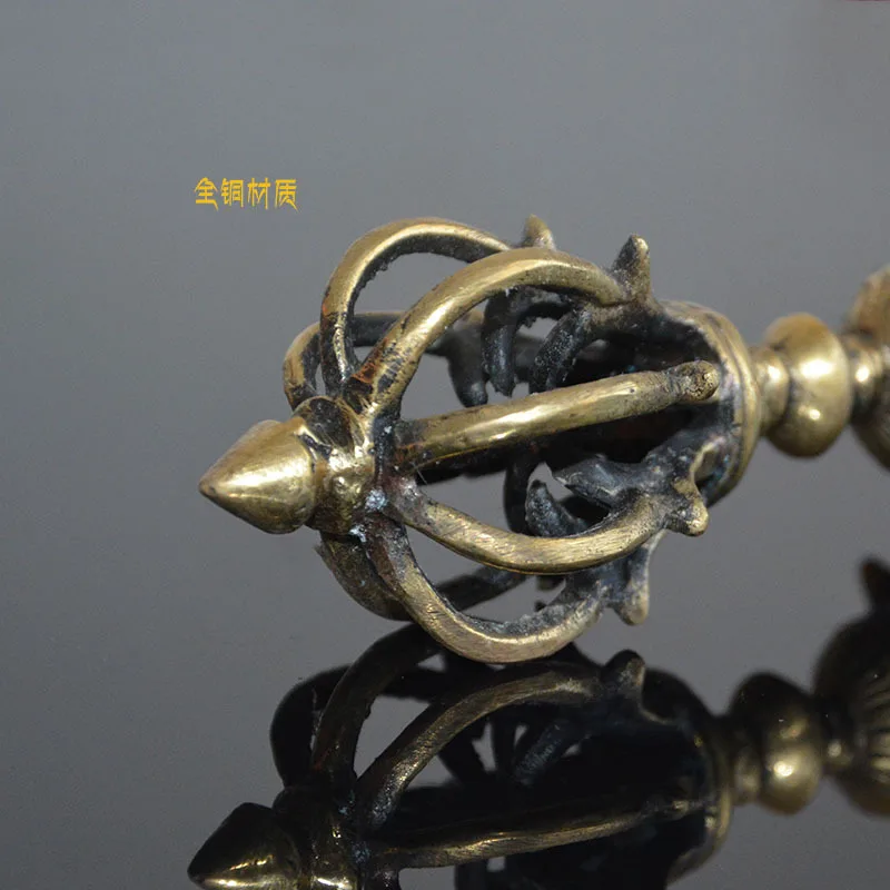 Pure copper handmade nine-pronged vajra scepter
