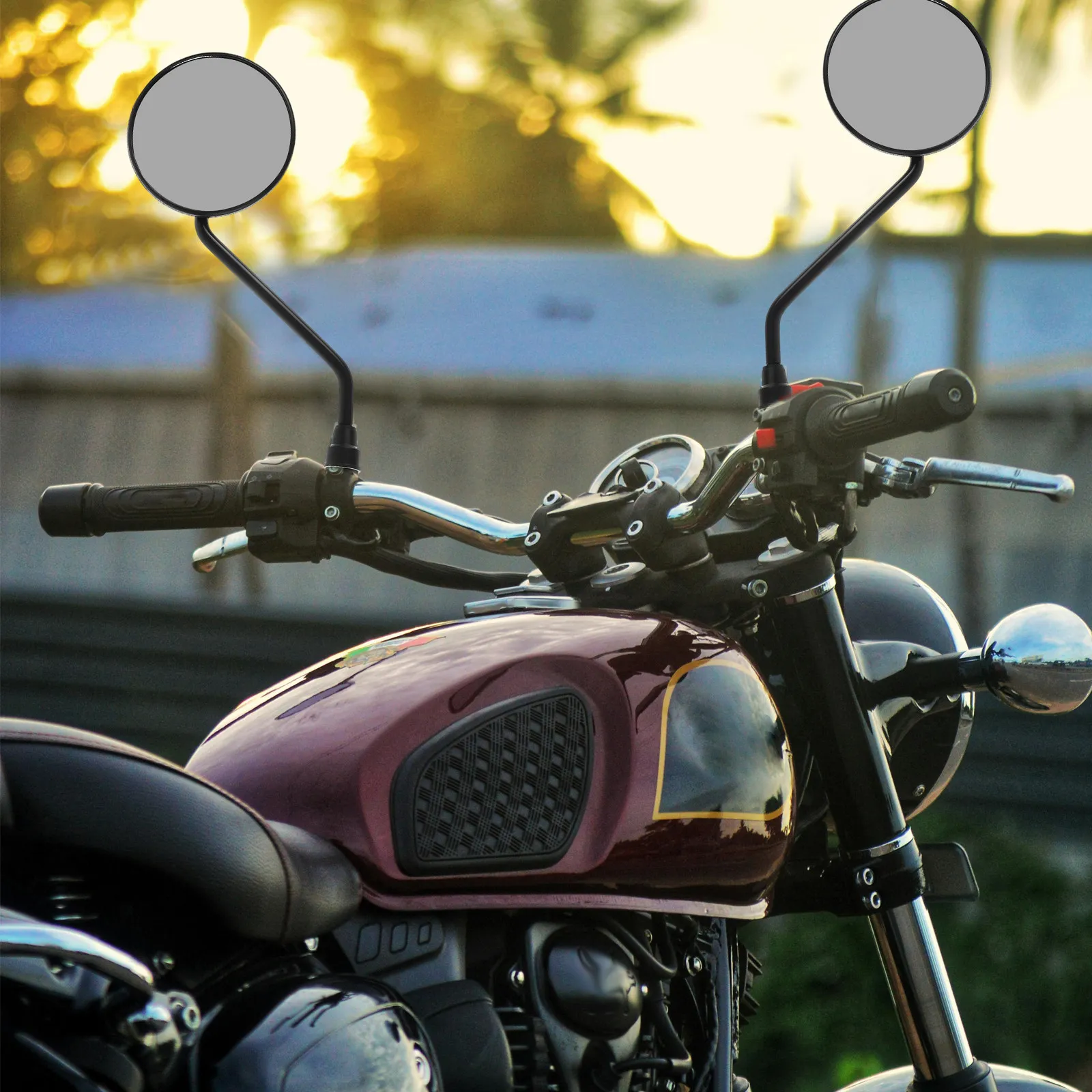 1Pair Rearview Side Mirrors Stylish Motorcycle Mirror Handlebar Replacement Fits Scooter Motorcycle Accessories