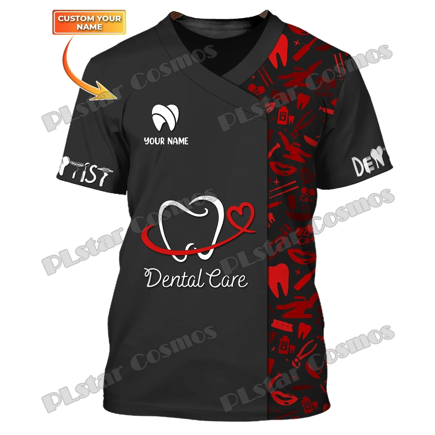 2023 Summer Latest Mens t shirt Dentist Pattern Personalized Name 3D Printed Dental Tshirt Unisex Casual Cool Tee Shirt DW210