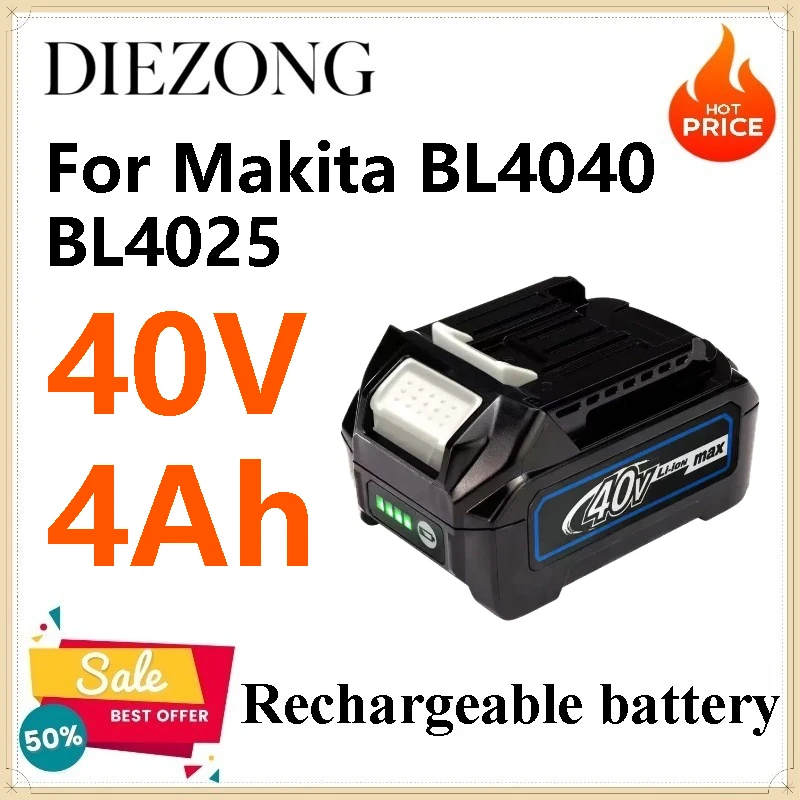 40V 4ah High Capacity Lithium-ion Replacement Battery for Makita BL4040 BL4025 Cordless Drill Power Tools