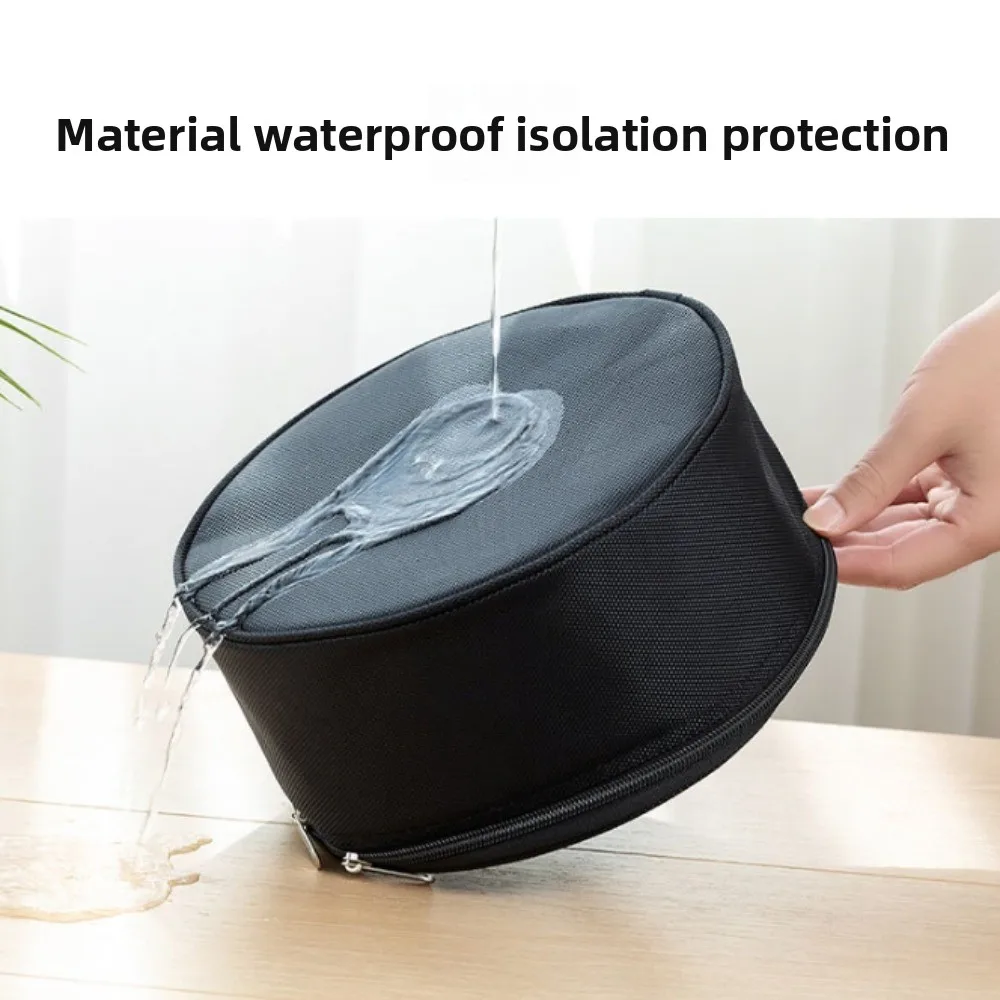 

Portable Portable Makeup Bag Large Capacity Black Travel Toiletry Organizer Zipper Closure Waterproof Nylon Cosmetic Storage Box