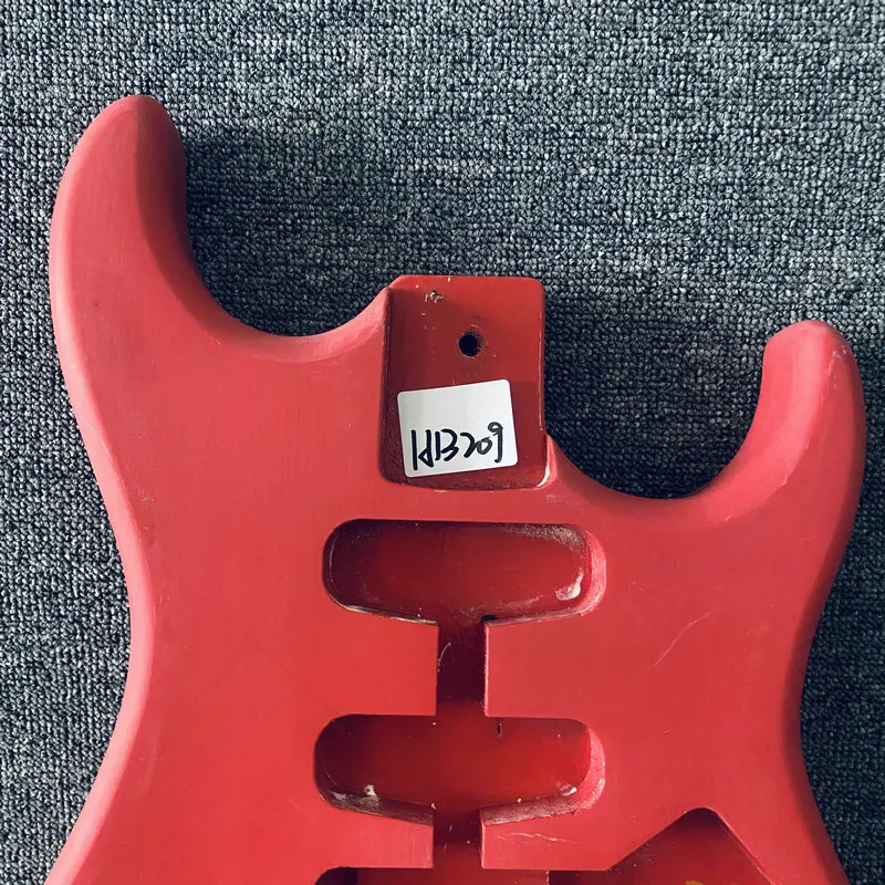 HB209 ST Guitar Body Unfinished SSH&SSS Pickups 2 Pivots Tremolo and Bridges Red Color in Solid Wood DIY Replace Guitar Parts