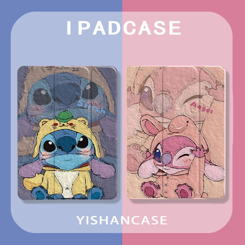 

Lilo&Stitch Smart Cover For iPad 10th 10.9 Case iPad Pro 12.9 with Pencil Holder Gel mini6 8.3 For iPad 9th 8th 7th 10.2 Air 5 4