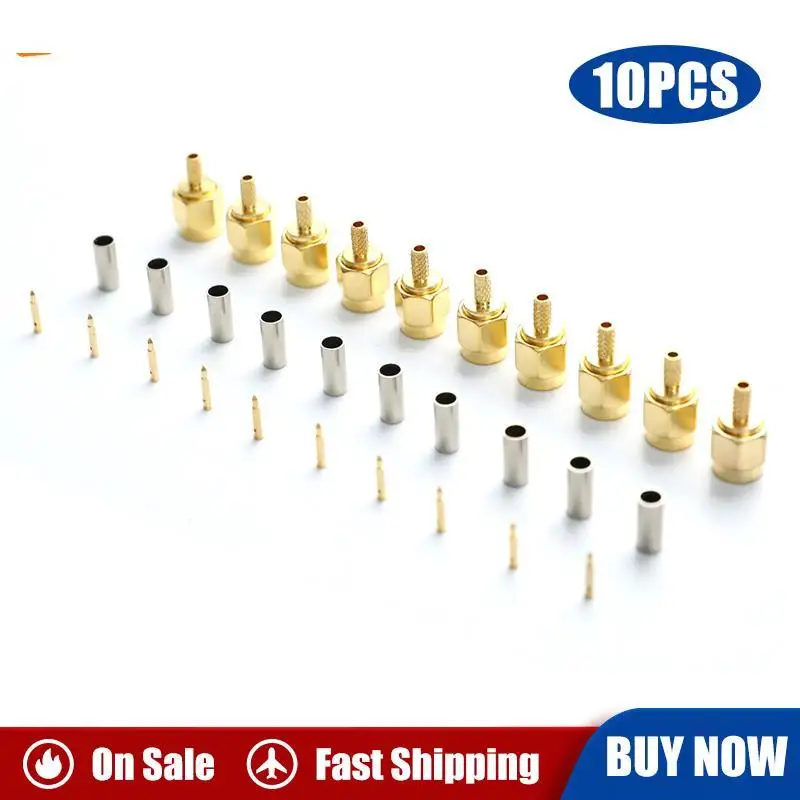 10Pcs High-quality SMA Male Plug Crimp For RG174 RG316 RG178 RG179 LMR100 Cable RF Connector