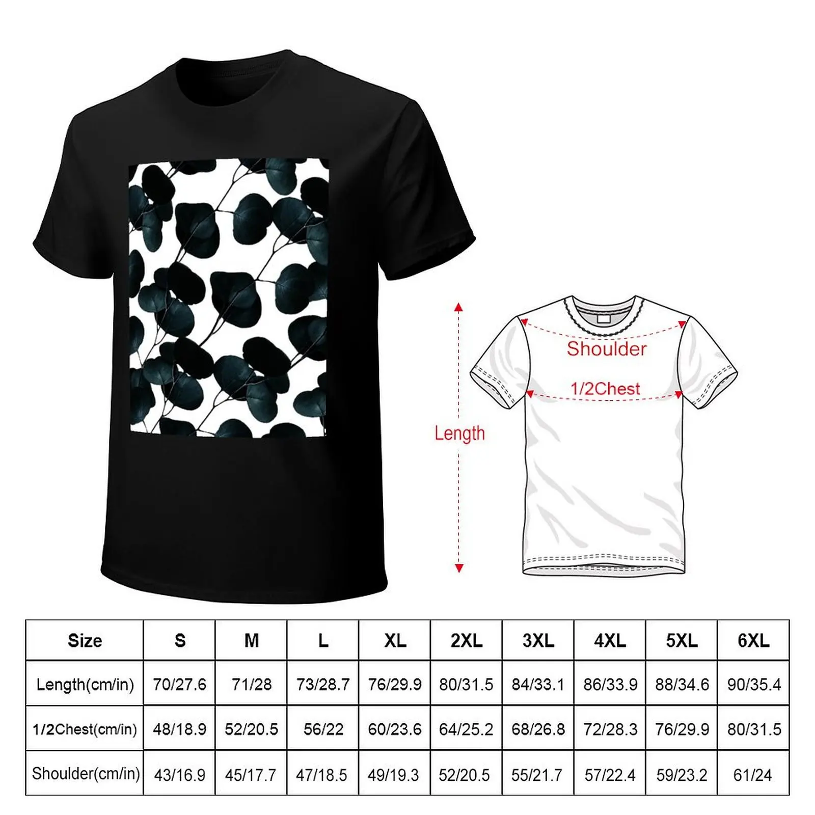 Dark Leaves #redbubble #artforsale T-Shirt Modern Style Print T-Shirt