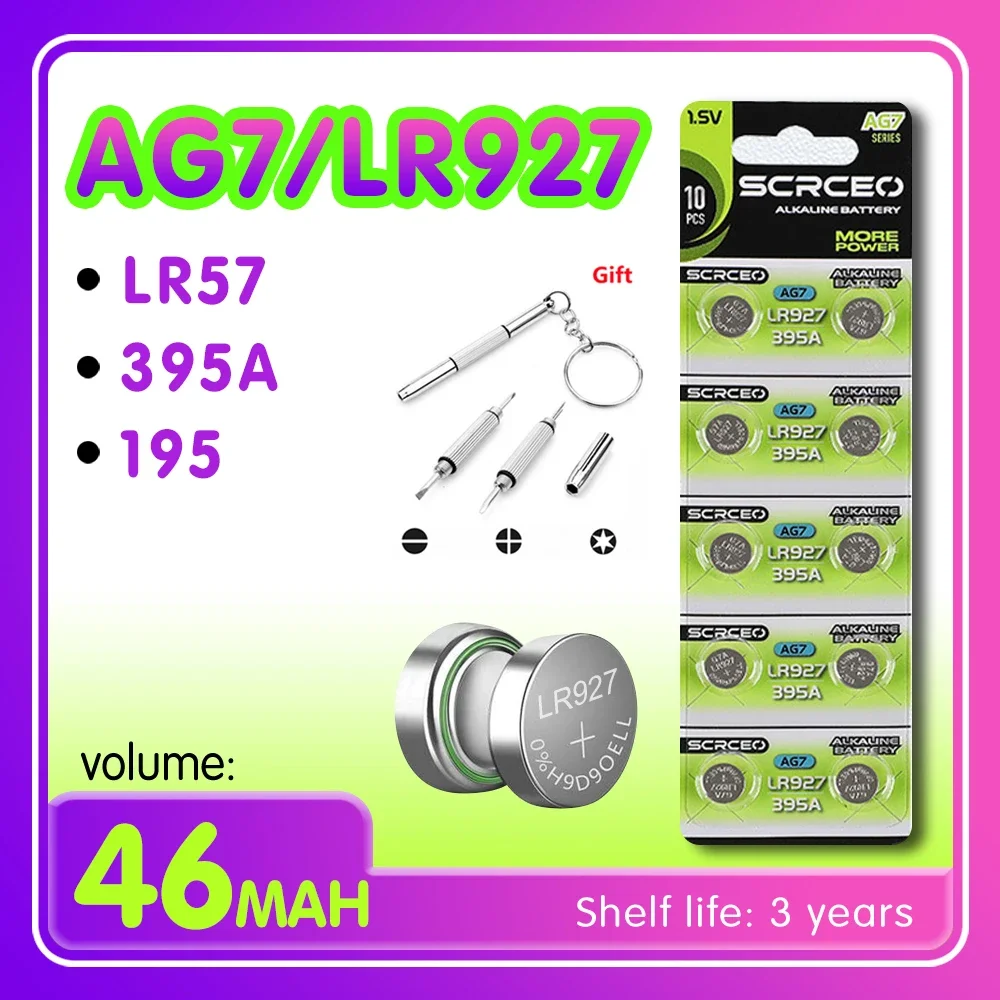 2-10PCS LR927 AG7 LR57 395A 195 1.5V Lithium Manganese Dioxide Button Battery, Suitable for Calculators, Watches