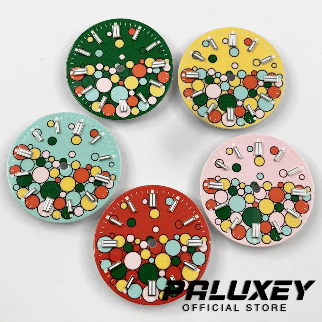 NH35 Bubble Dial 29mm Blue Green Red Watch Dial Luminous Watch face for NH35 NH36 PT5000 ETA 2824 2836 Miyota 8215 821A Movement