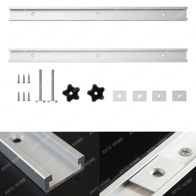 1set 30Type Woodworking Chute Slide Limit Guide T-slot Aluminum T track DIY Table Saw Workbench Miter Track Jig Screw Fixture