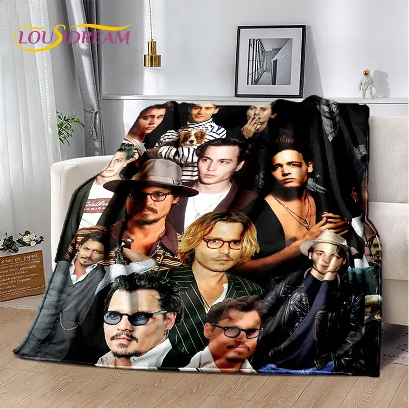 3D Printing Johnny Depp Series Soft Plush Blanket,Flannel Blanket Throw Blanket for Living Room Bedroom Bed Sofa Picnic Cover