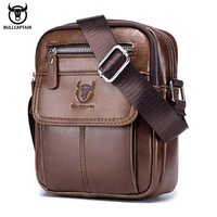 Bullcaptain Men's Shoulder Bags Genuine Leather Messenger Bag High Quality Men's Cow Leather Bag's Mini Large Capacity Pocket