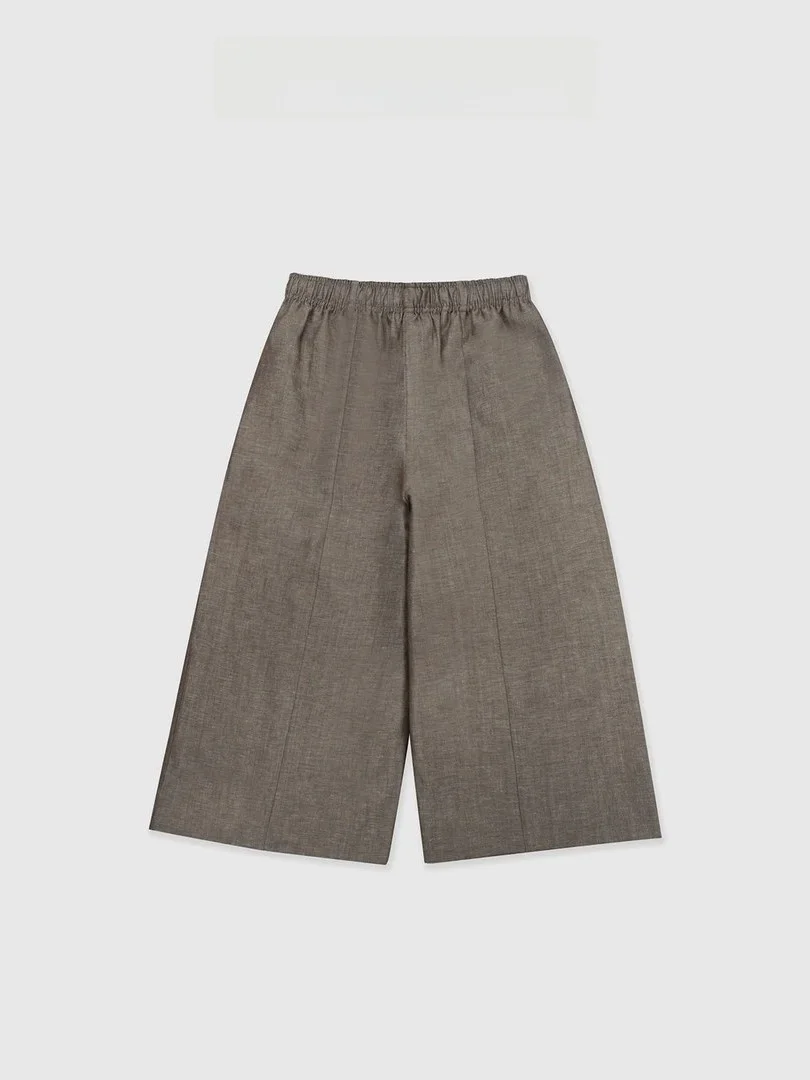 

Модные повседневные льняные брюки с эластичным поясом, женские прямые брюки Simple Life с эластичным поясом на талии, цвет батон.