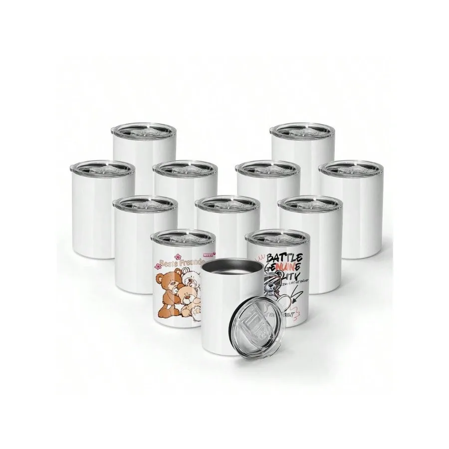 

50 Pack Sublimation 10oz Lowball Stainless Steel Coffee Cuo With Lid Double Wall ulation Drinking Cup
