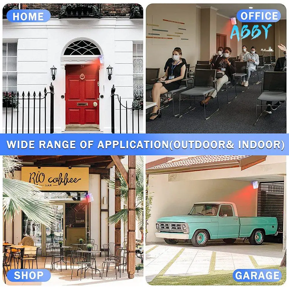 

Система сигнализации с датчиком движения ABBY, беспроводная домашняя охранная сигнализация на подъездной дороге в помещении, оповещение с PIR-детектором движения с 2-сенсорной вилкой стандарта США