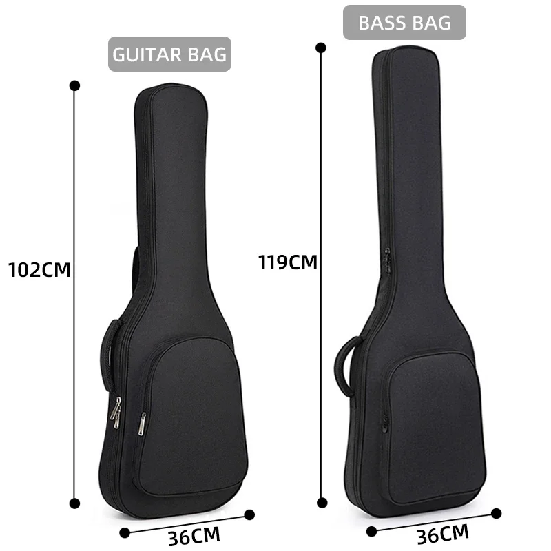 Thickend Guitar Bag 15mm Cotton Pad Rip-stop Bass Backpack Shoulder Bag Cover Carrying Case Neck Cushion Design