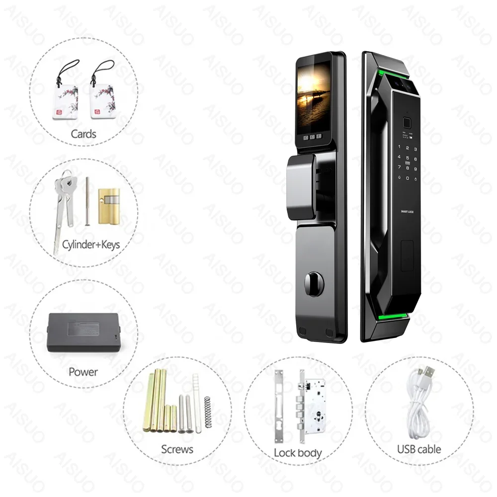 TUYA WIFI Smartlock Digitale Tuya Smart Door Lock Impronta digitale Cerradura Inteligente Chiave per impronte digitali Password Card Smart Lock