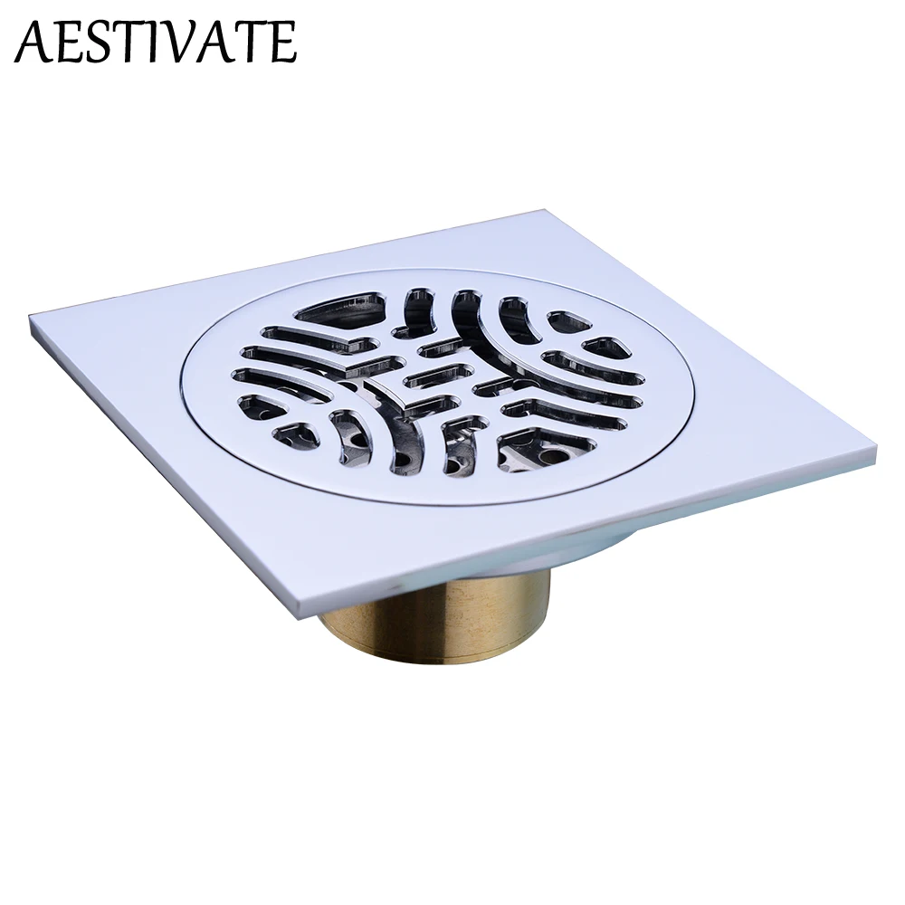 Drains Bathroom Sink Bathtub Accessories Bathroom Deodorant Square Floor Drain Strainer Cover Grate Waste 10 Cm.