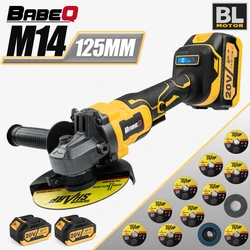 BABEQ 125mm M14 smerigliatrice angolare senza spazzole ricaricabile 3 velocità utensile elettrico da taglio per rettifica elettrica per batteria Makita 18V