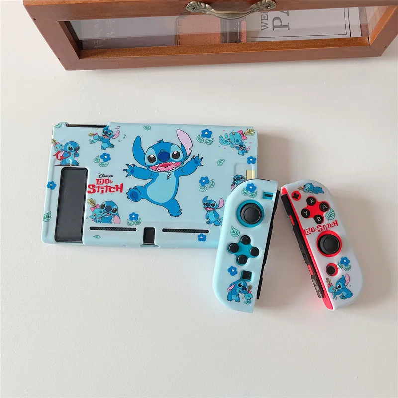 Custodia rigida Disney Stitch Custodia protettiva per stazione dock di ricarica per Nintendo Switch Oled NS Console Protezione in cristallo
