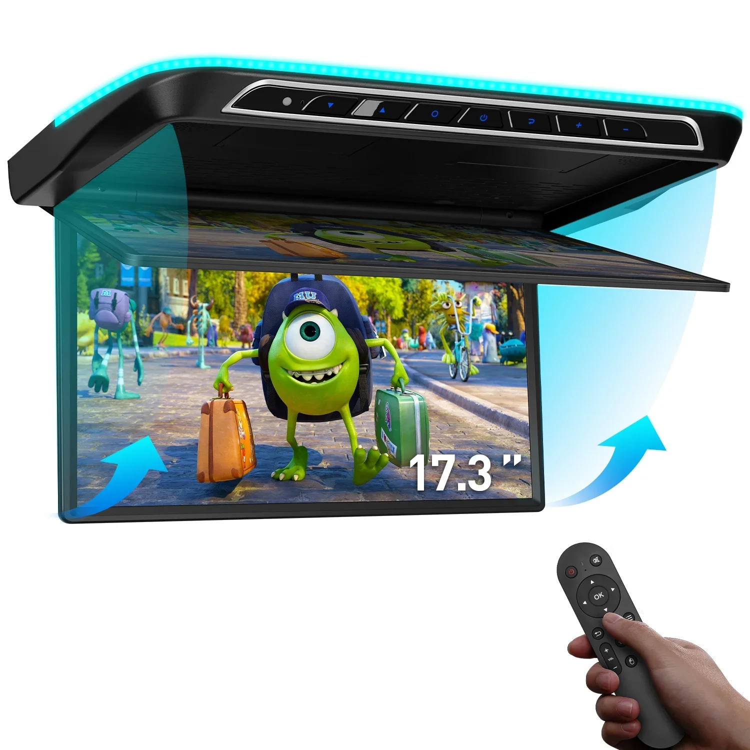 شاشة XTRONS مقاس 17.3 بوصة كهربائية مزودة بمحرك Android Car TV مع شاشة FHD IPS لسقف السيارة #1