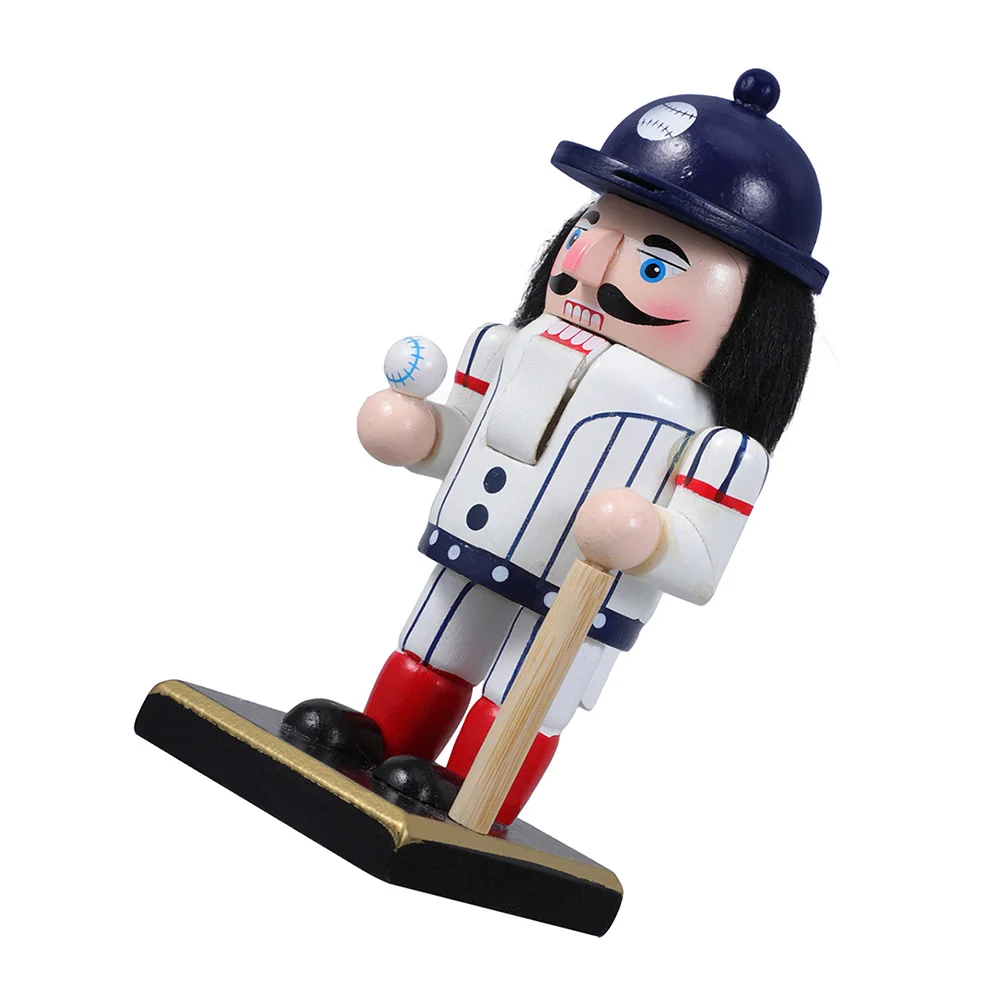 

Baseball Decorative Ornaments Nutcracker Soldier Figurine Wood Player Centerpieces Party Supplies Desktop Decor