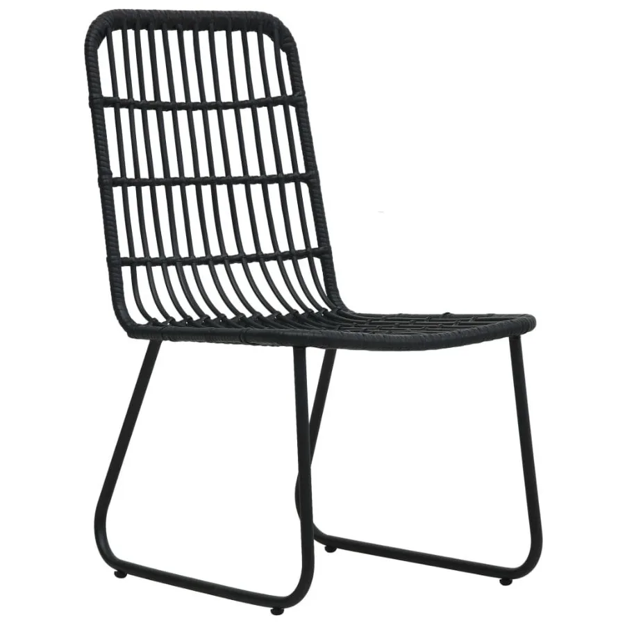 Cadeiras de pátio 2 unidades Poly Rattan preto
